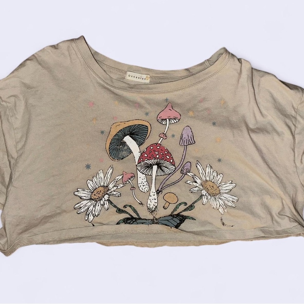 Occasion Mushroom Graphic Crop Top